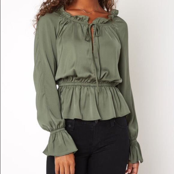 The Fifth Label Tops - The Fifth Label Sonic Long Sleeve Ruffle Top